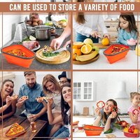 Reusable Pizza Storage Containers with 5 Microwavable Serving Trayss