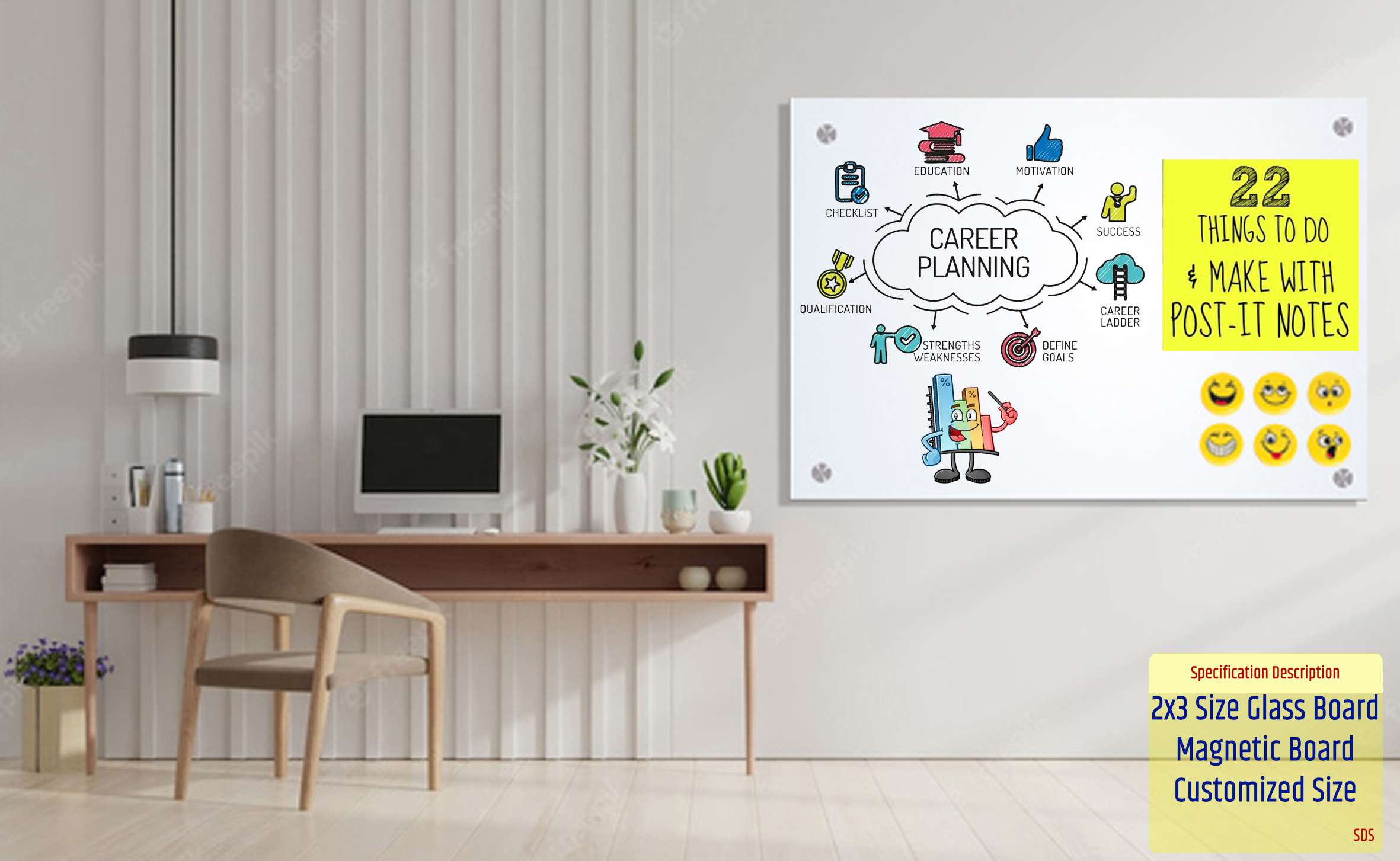 Frameless Glass Writing Board