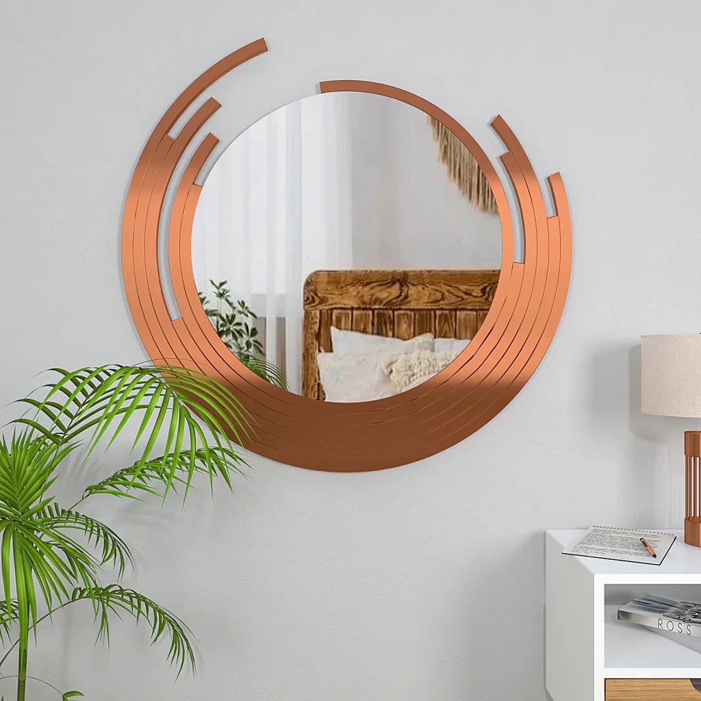 Half Moon Metal Wall Mirror