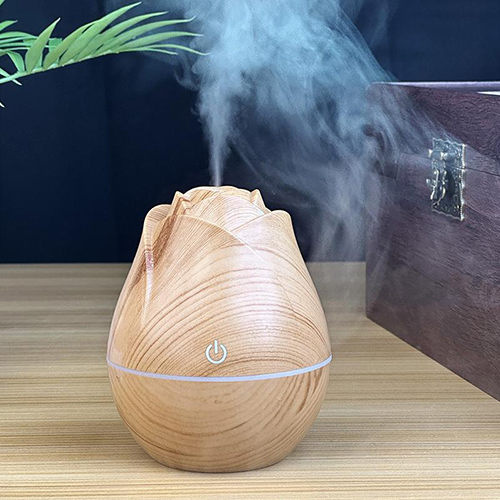 Stylish Air Humidifier - Wooden, Standard Size, Brown | Ultrasonic Technology, Quiet Operation at 30 dB