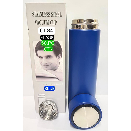 CI-84 Vacuum Cup Flask - Stainless Steel, Standard Size, Blue Color | Easy to Use, No Handles, Vacuum Insulation Technology