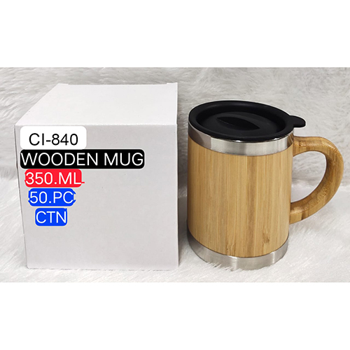 Ci-840 350Ml Wooden Coffee Mug - Color: Brown