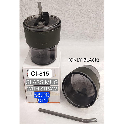 CI-815 Grey Glass With Straw Tumbler