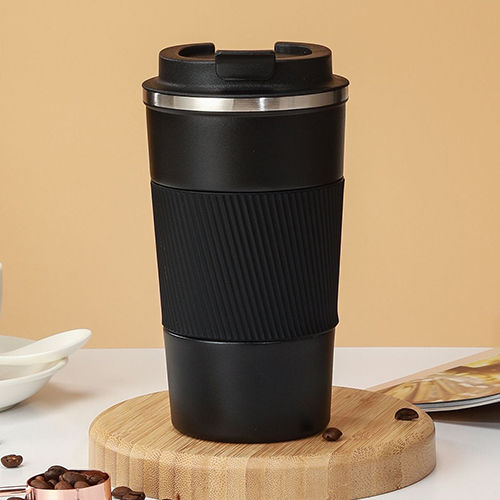 Black Coffee Tumbler With Grip