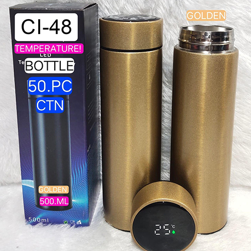 Ci-48 Led Temperature Water Bottle - Color: Golden