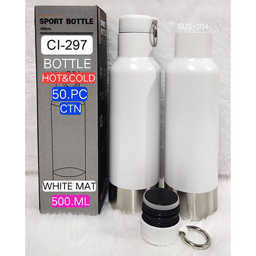 Ci-297 500Ml White Hot And Cold Water Bottle - Shape: Round