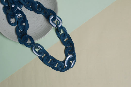 Acrylic Chains | 1mtr | Ac30 - Acrylic Material, 1 Meter Length, Cream, Blue, Grey, Sea Green, Unique Color Combinations, Versatile Design