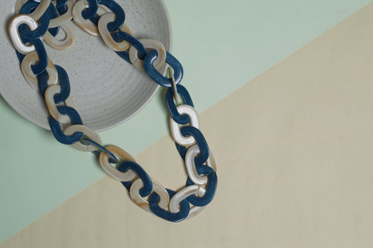 Acrylic Chains | 1mtr | Ac30 - Acrylic Material, 1 Meter Length, Cream, Blue, Grey, Sea Green, Unique Color Combinations, Versatile Design