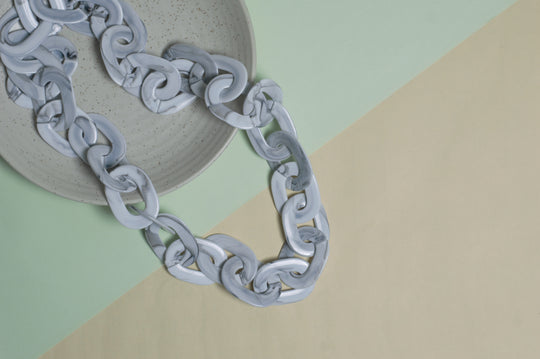 Acrylic Chains | 1mtr | Ac30 - Acrylic Material, 1 Meter Length, Cream, Blue, Grey, Sea Green, Unique Color Combinations, Versatile Design
