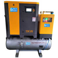 15 Hp Tank Mounted Screw Compressor - Color: Yellow