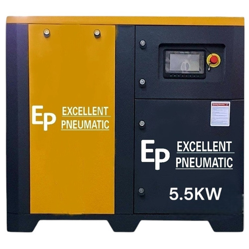 5.5 Kw Base Mounted Screw Compressor - Color: Yellow