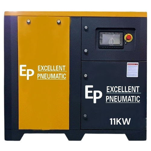 11 Kw Base Mounted Screw Compressor - Color: Yellow