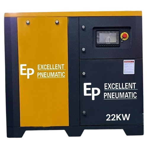 22 Kw Base Mounted Screw Compressor - Color: Yellow