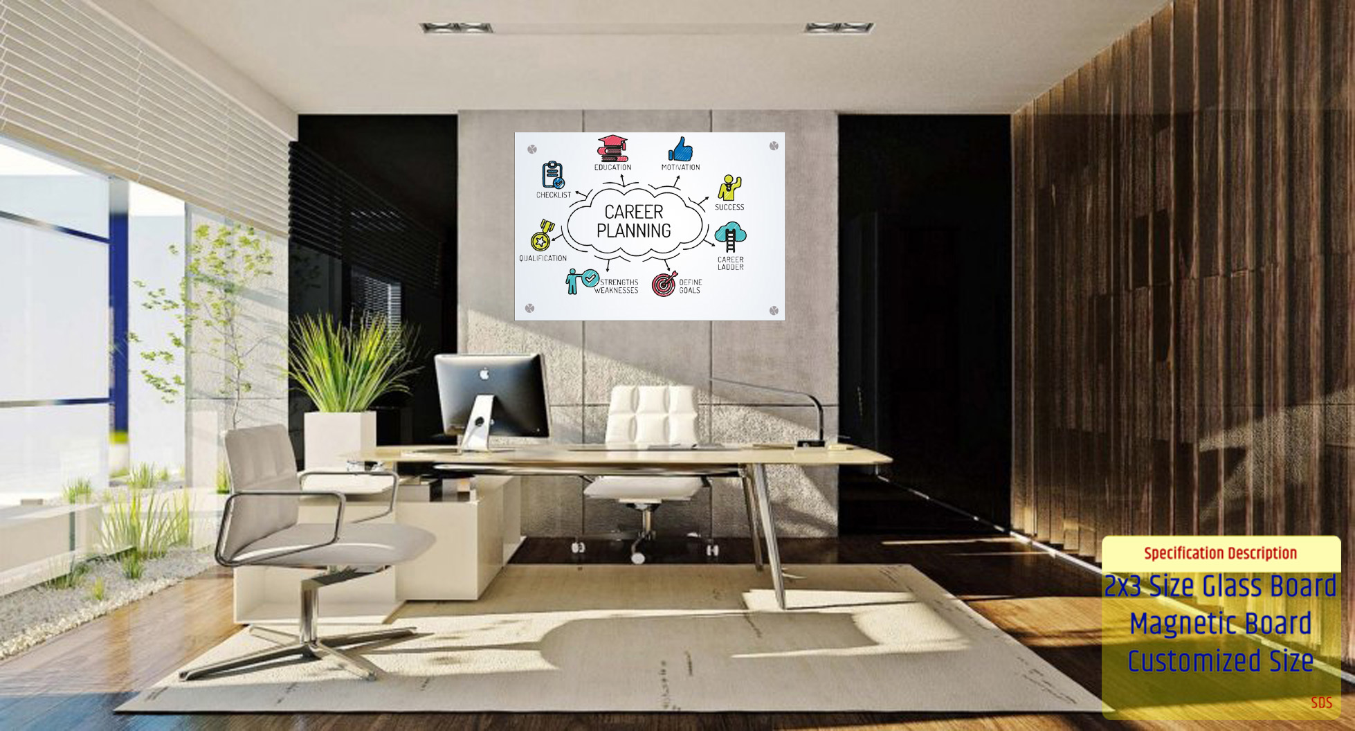 Office Frameless Glass Writing Board - Ceramic, 60x48 Inches | Non-foldable, Warranty Included, Perfect For Home, School & Office