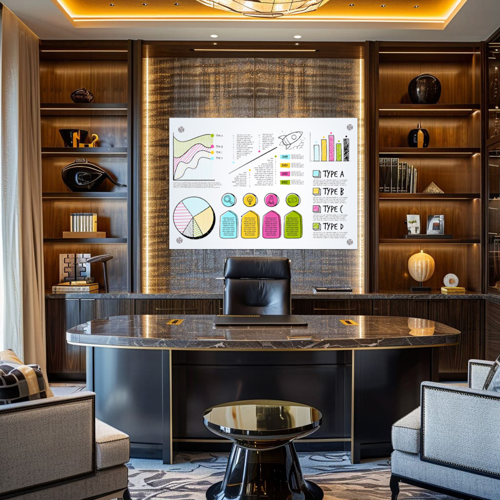 Office Frameless Glass Writing Board - Ceramic, 60x48 Inches | Non-foldable, Warranty Included, Perfect For Home, School & Office