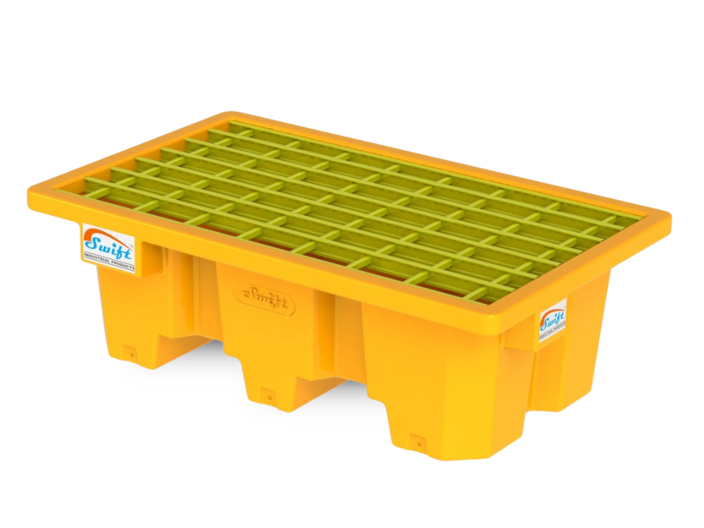 2 Drum Spill Containment Pallet - Drum Spill Pallet - Yellow