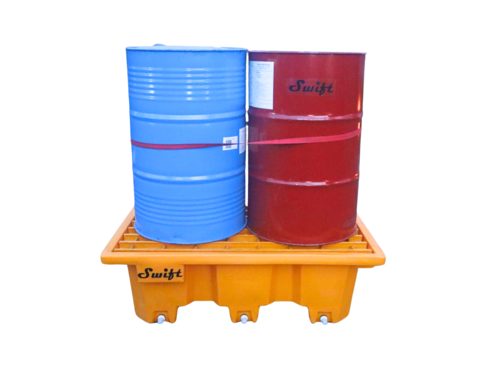 2 Drum Spill Containment Pallet - Drum Spill Pallet - Yellow