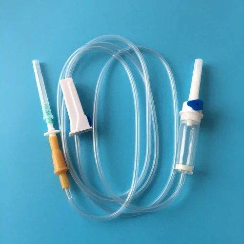 Disposable Infusion Set - Medical Grade PVC, Transparent Material, Recyclable Design | Ideal for Safe and Efficient Fluid Delivery