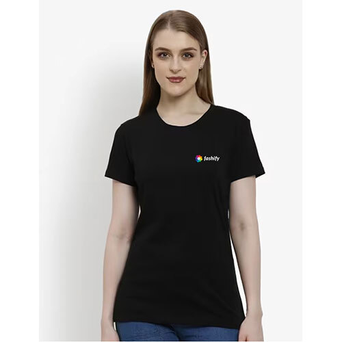 Women T-Shirt Black - Size: Customized