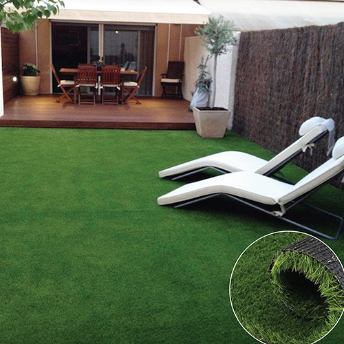 Artificial Grass Floor - PVC Material, 20 x 20 Inches, Natural Green Color, 2-8 mm Thickness, Waterproof Design, Realistic Grass Surface Treatment