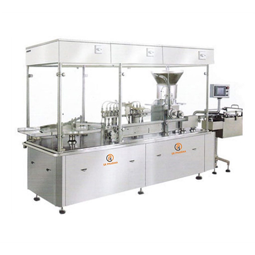 Automatic Injectable Vial Liquid Filling With Rubber Stoppering Machine - Color: Silver