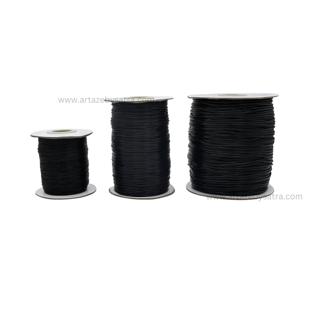 Black Cord | 50-60mtr Roll - Durable Polyester Material | Versatile For Crafts, Diy Projects, And Home Decoration