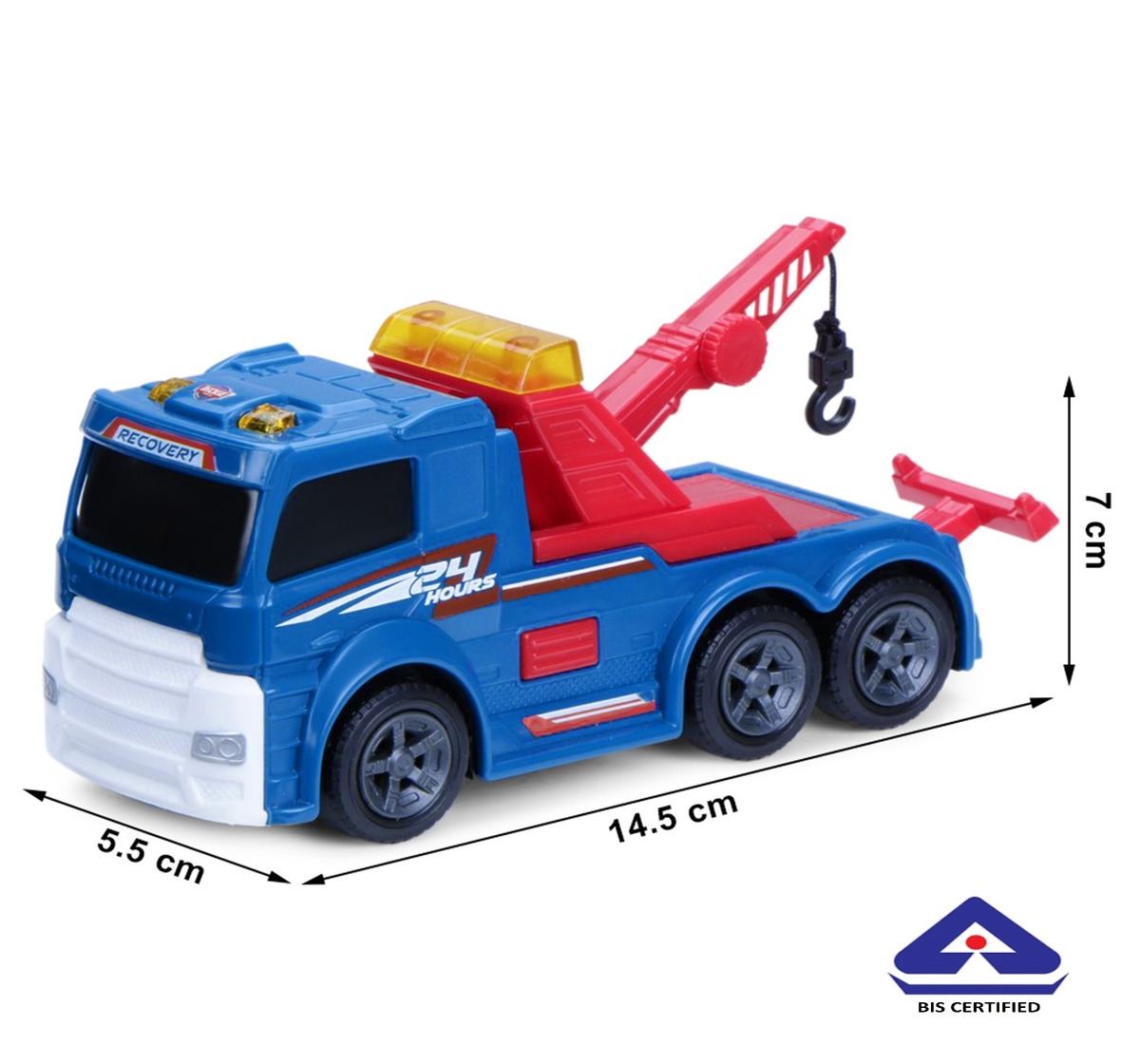 Dickie Toys Tow Truck - Plastic, 240 Grams, Multicolor | Realistic Light & Sound Effects, Movable Crane, Interactive Winch, Educational Role-play