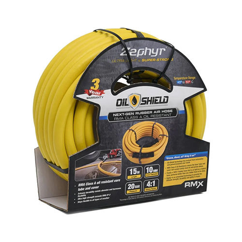 Zephyr Oilshield Rubber Air Hose 6Mm With Fittings - Color: Yellow