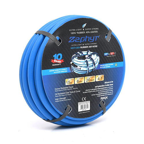 Zephyr Rubber Air Hose 6Mm X 15M Without Fittings - Color: Blue