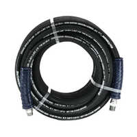 Blueshield Rubber Pressure Washer Hose 6mm With Fittings - Hard Rubber, 10m Length, Black Color, Round Shape | Durable For Industrial Heavy-duty Cleaning