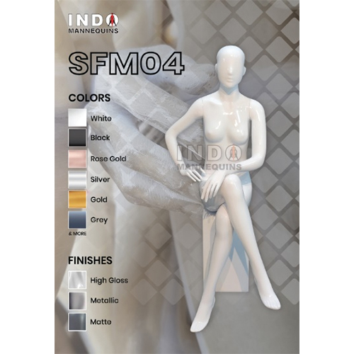 Sitting Mannequin For Garments - Color: White Gloss