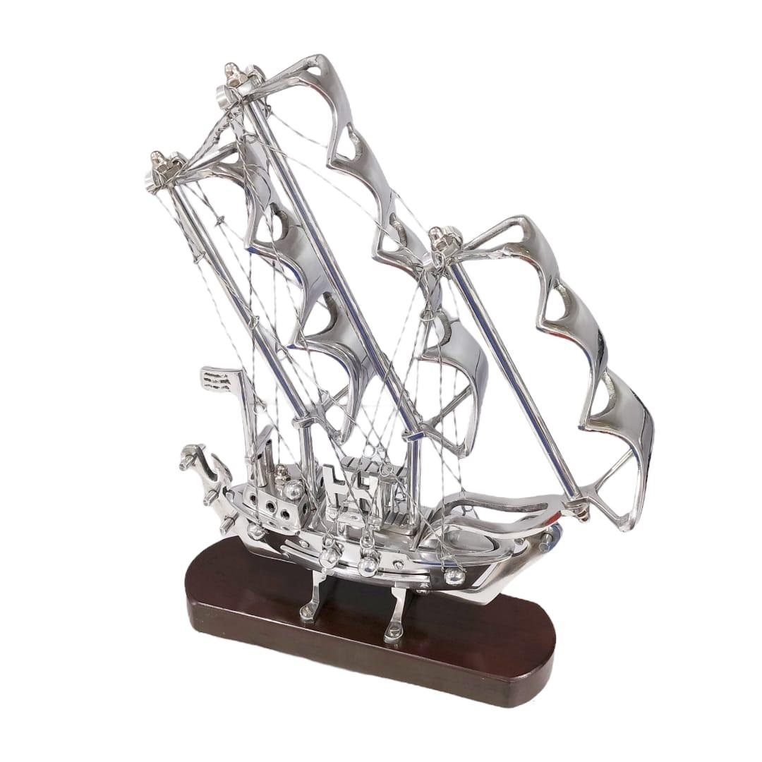 Antique Modern Showpiece Ship - Color: Silver