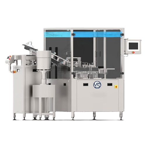 Automatic Pre-Filled Syringe Plunger Rod Insertion Labelling Machine - Color: Grey