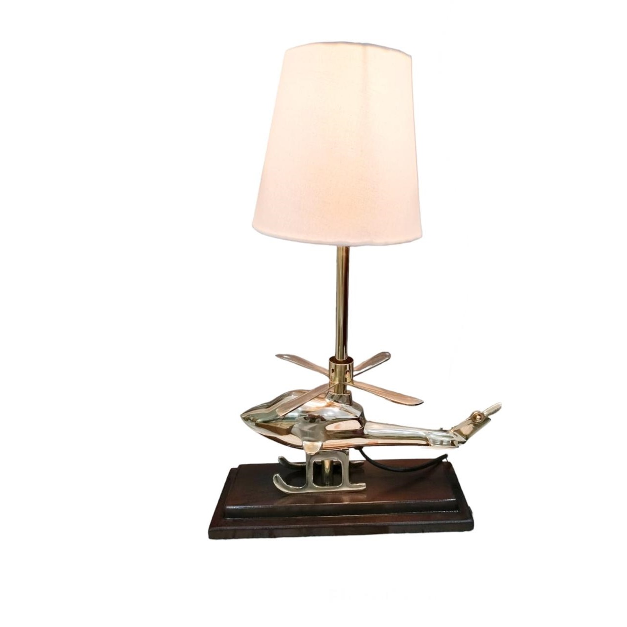 Helicopter Lamp Metal Showpiece - Color: Golden