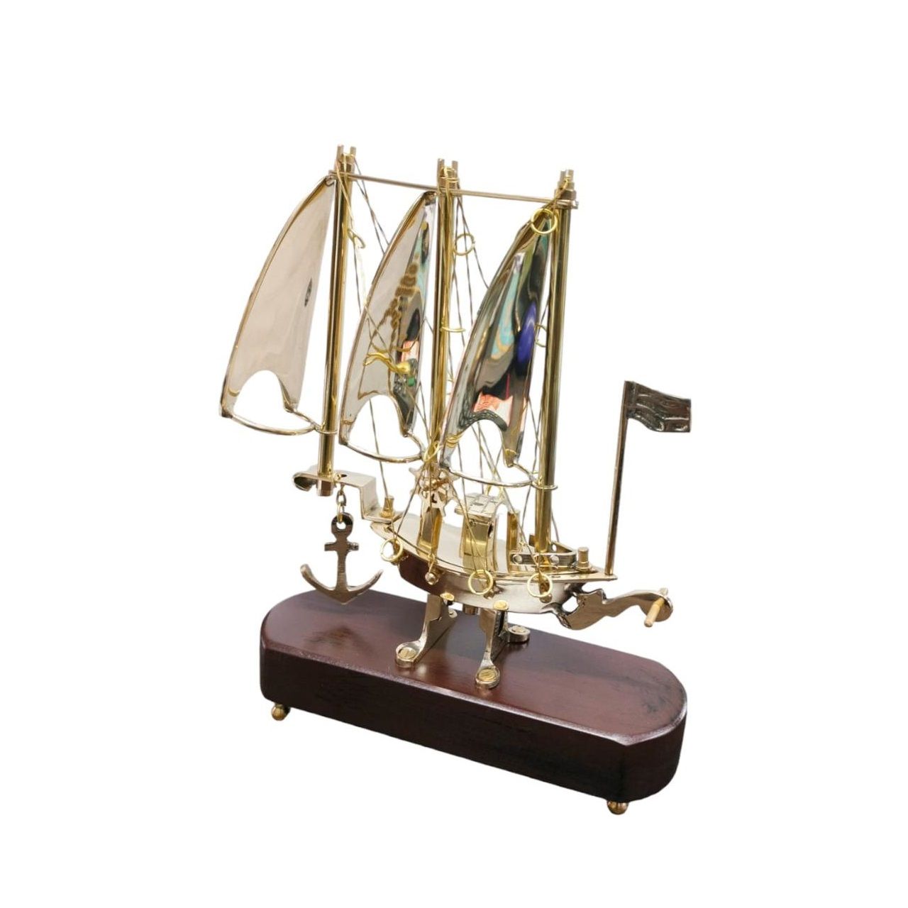 Handcrafted Metal Showpiece Ship - Color: Golden