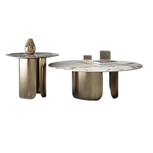 Ssi-Ct-002 Elegant Stainless Steel Center Table - Color: Gold & Rose Gold