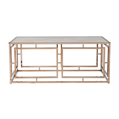 Ssi-Ct-004 Modern Center Table For Living Room - Color: Gold & Rose Gold