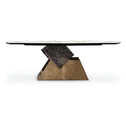 Ssi-Dt-010 Stainless Steel Dining Table - Color: Gold & Rose Gold