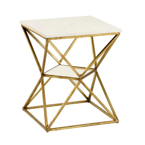 Ssi-St-002 Stylish Stainless Steel Side Table With Pvd Coating - Color: Gold & Rose Gold