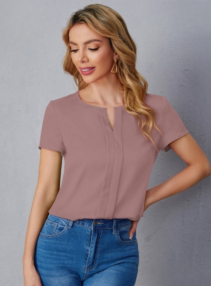 Ladies Plain Casual Top - Premium Vista Fabric, Available In S To Xl Sizes , All Colors With Casual Plain Design