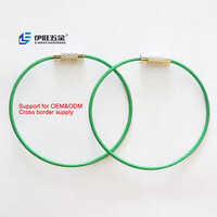 YIWANG Cable Green Stainless Steel Keychain Screw Lock Wire Key Ring