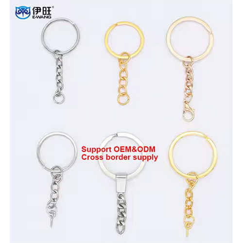 DIY Metal Round Eye Screw Split Keychain Flat Split Keychain Ring