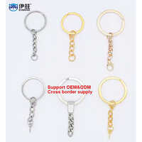 Diy Metal Round Eye Screw Split Keychain Flat Split Keychain Ring - Color: Silver