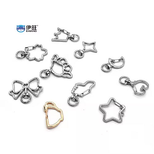 Ewang Bag Accessories Creative Key Ring Diy Keychain Hanging Buckle Spring Snap - Color: Silver