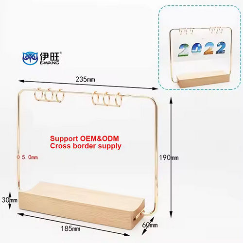 Wholesale Custom Logo Desk Calendar Shelf Table Calendar With Wooden Base - Cover Material: Paper