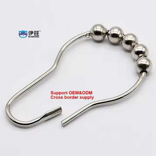 Wholesale Decorative 12 Pcs Metal Shower Curtain Rod Hooks Rings - Color: Silver