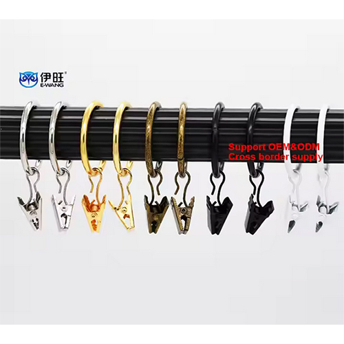 Wholesale Metal Bathroom Shower Loose Leaf Curtain Ring Hanging Clip - Color: Multicolor