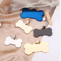 Ewang Modern Art Dog Pet Tags Stainless Steel Blank Phone Number Pendants for Dog Souvenir