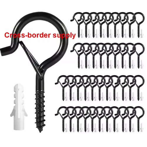 YIWANG Black Q-Hanger Ceiling Buckle Screw Hooks Outdoor Wall Christmas Lights Hanging Hook For Plants Cup Bag Wind Chimes