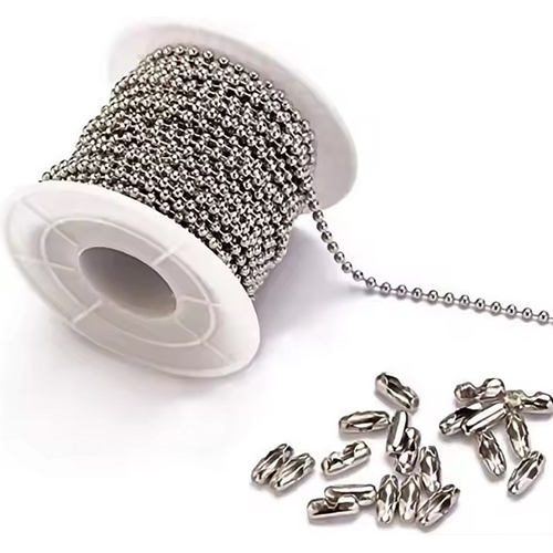 Ewang Stainless Steel 3.2mm Necklace Ball Chain DIY Craft Making Rolls Ball Beaded Chain